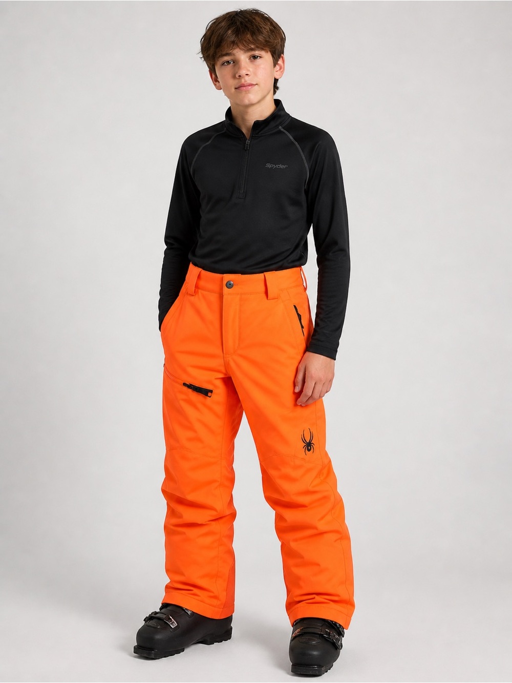 Spyder Boys Propulsion Ski Pants Neon orange  Size 18